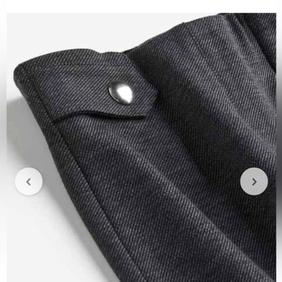 H&M Tapered Fit High Rise Trousers Pants Grey - Picture 5 of 10